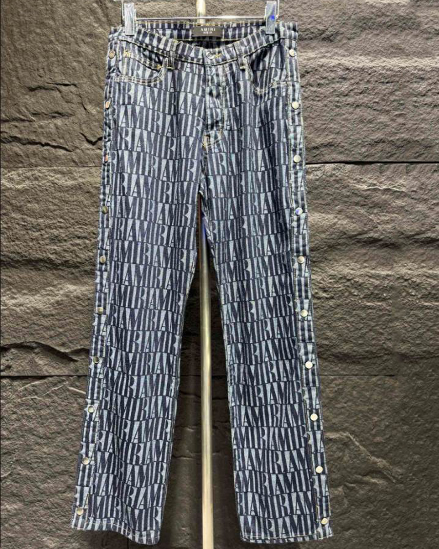 Amiri Jacquard Snap Black Jeans – AMIJ005