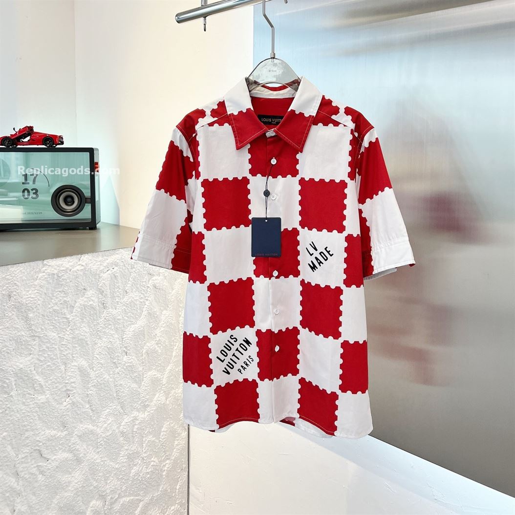 LOUIS VUITTON GIANT DAMIER SHIRT GARNET RED – LVTS024