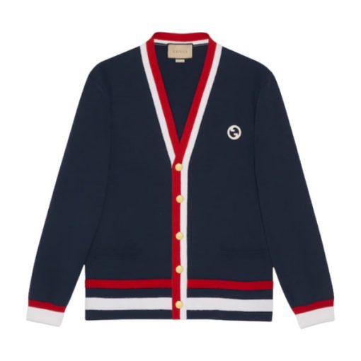 GUCCI KNIT WOOL CARDIGAN WITH PATCH – GCK033
