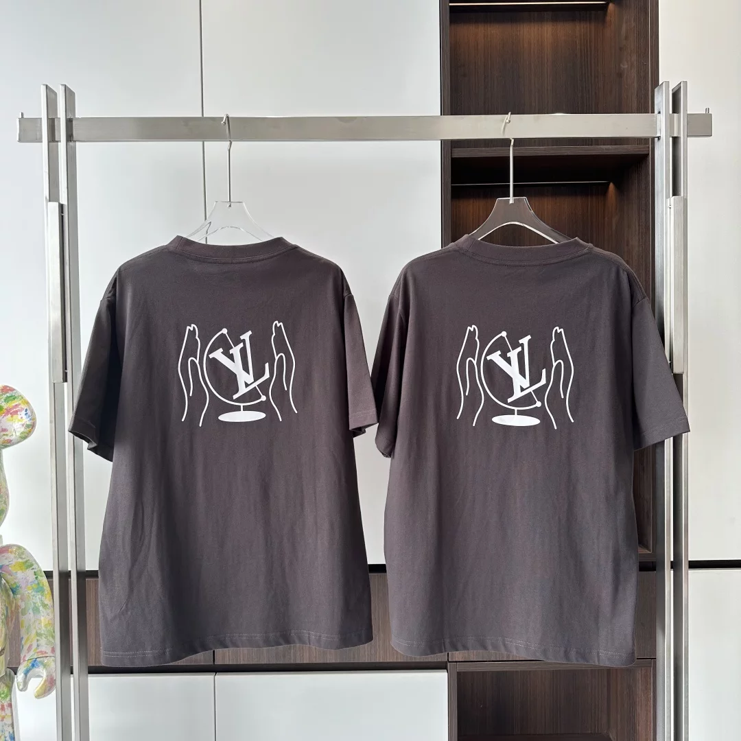 WASHED PRINTED COTTON T-SHIRT DARK EBONY – LVTS136