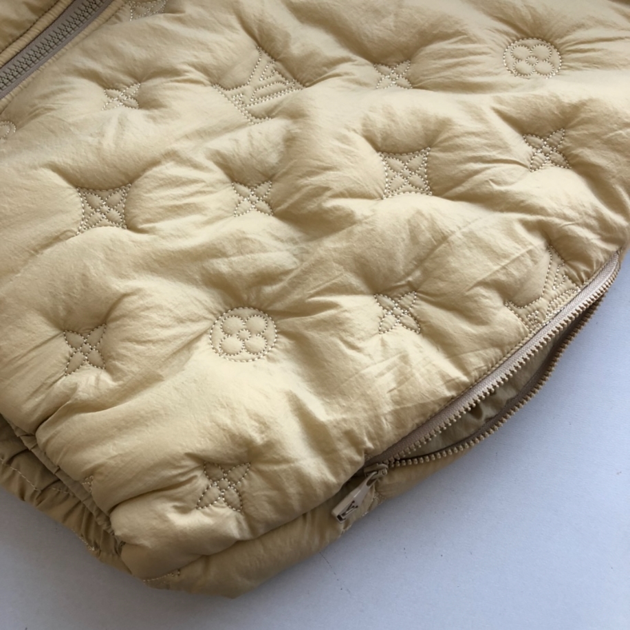 Louis Vuitton Monogram Quilted Nylon Hooded Beige Coat – LVC046