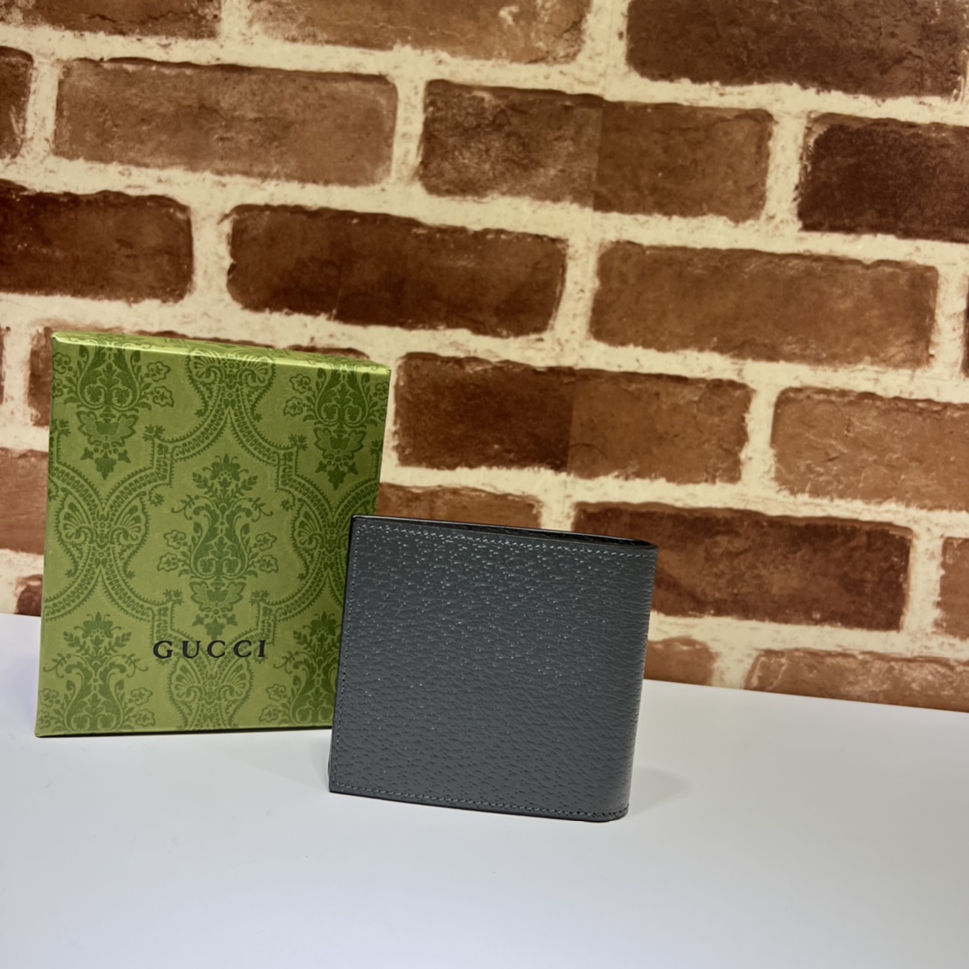 GG MARMONT LEATHER BI-FOLD WALLET IN BLACK- WLG025