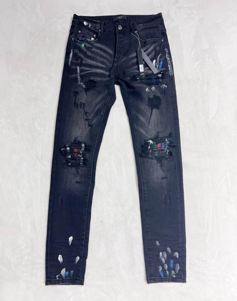 Amiri Ripp Paint Splatter Black Jeans – AMIJ042
