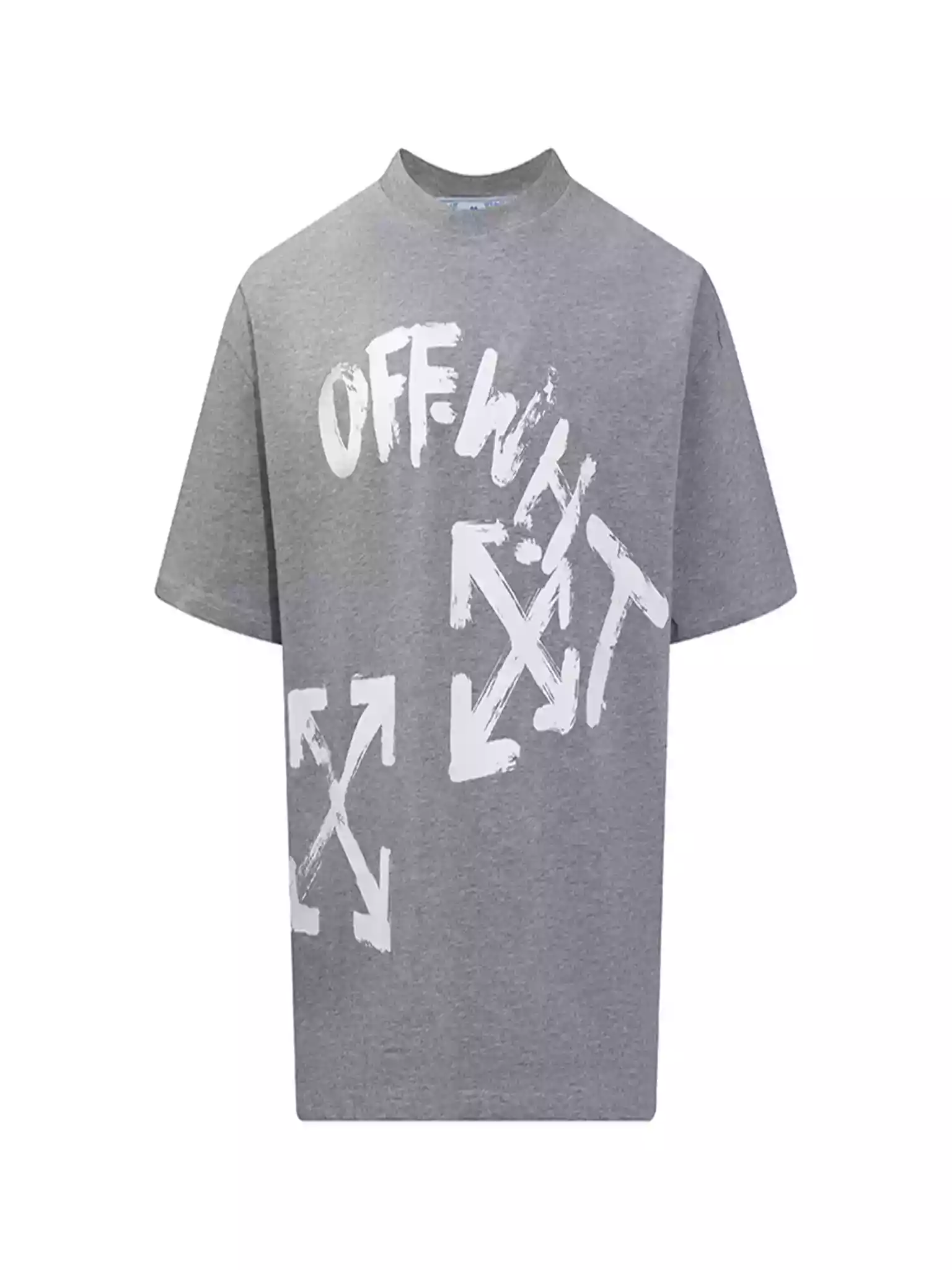 PAINT SCRIPT OVER SKATE S/S TEE IN GREY – OWS018