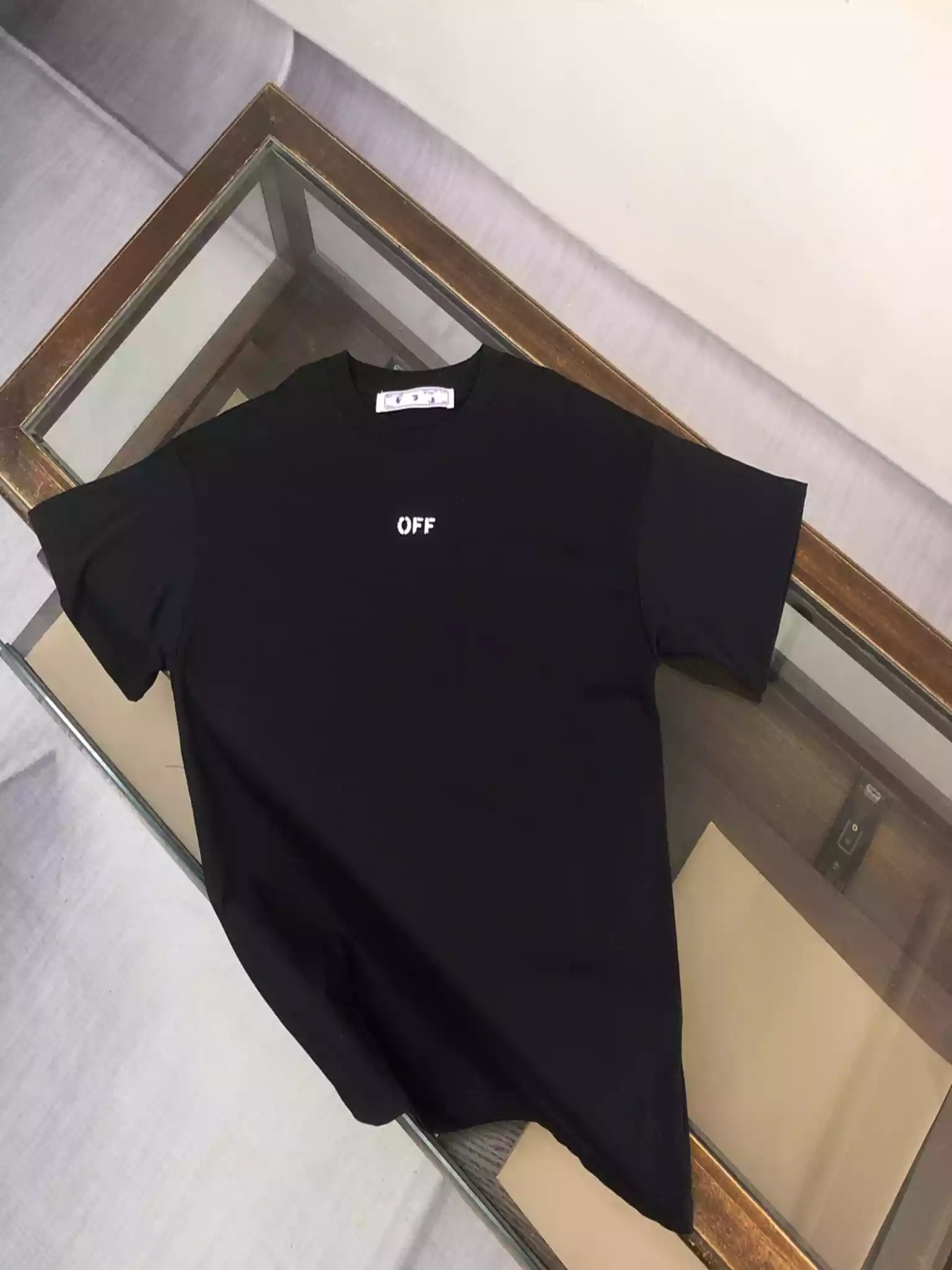 Off-White Black Logo Stitch T-shirt – OWS032