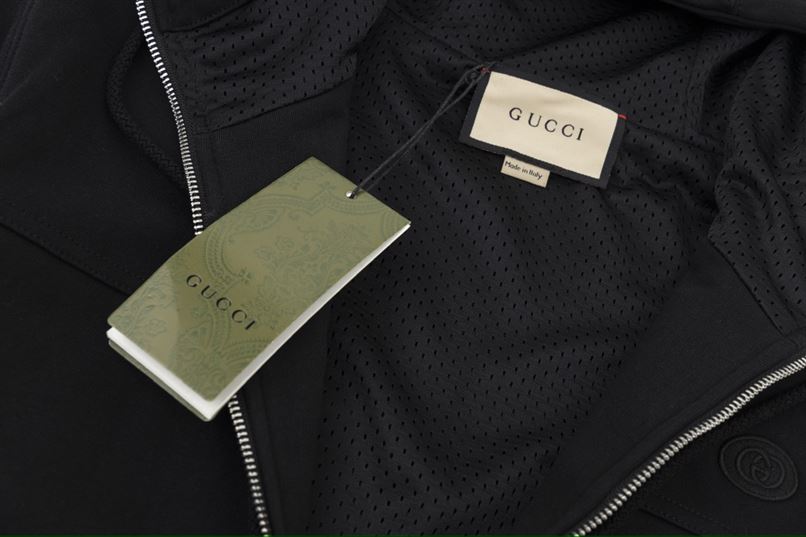 GUCCI WEB STRIPE COTTON JERSEY JACKET IN BLACK – GCJ027