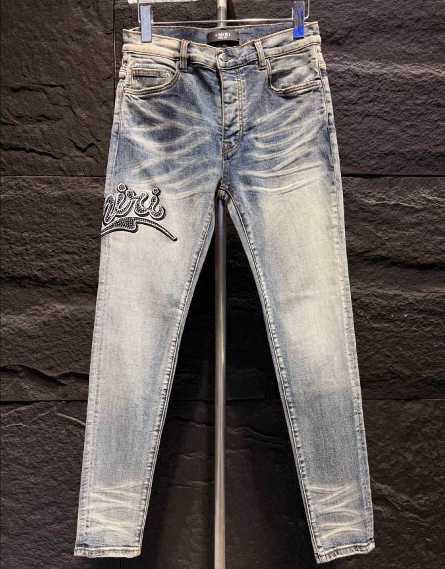 Amiri White Embroider Jeans – AMIJ033