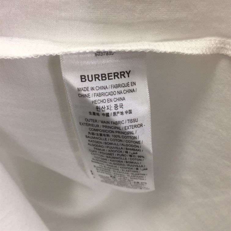 BURBERRY LOGO PRINT COTTON OVERSIZED T-SHIRT IN WHITE/BLUE – BRS005