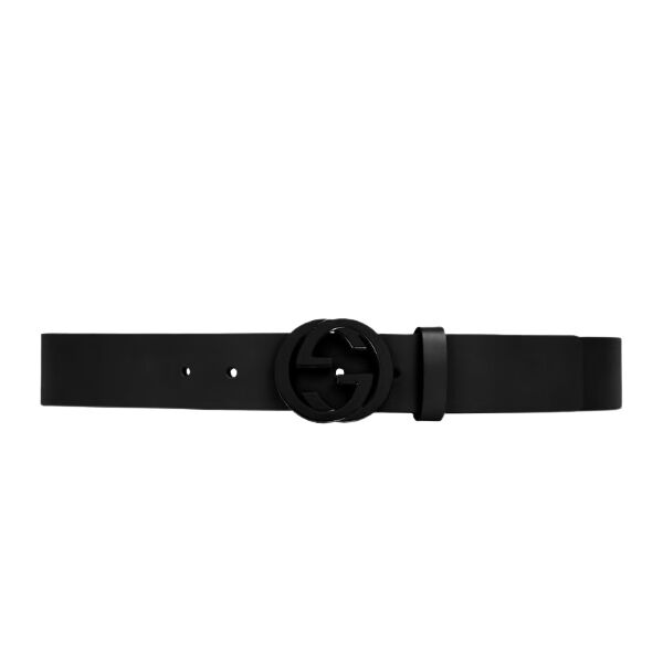 GUCCI LEATHER BELT WITH INTERLOCKING G – GB006
