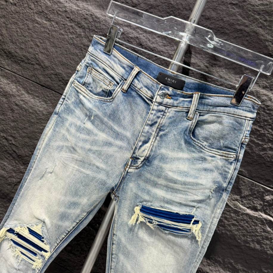 Amiri Ripp Blue White Jeans – AMIJ025
