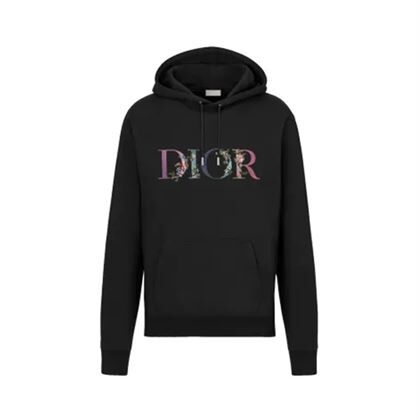 DIOR FLOWERS EMBROIDERED HOODIE BLACK – DOS008