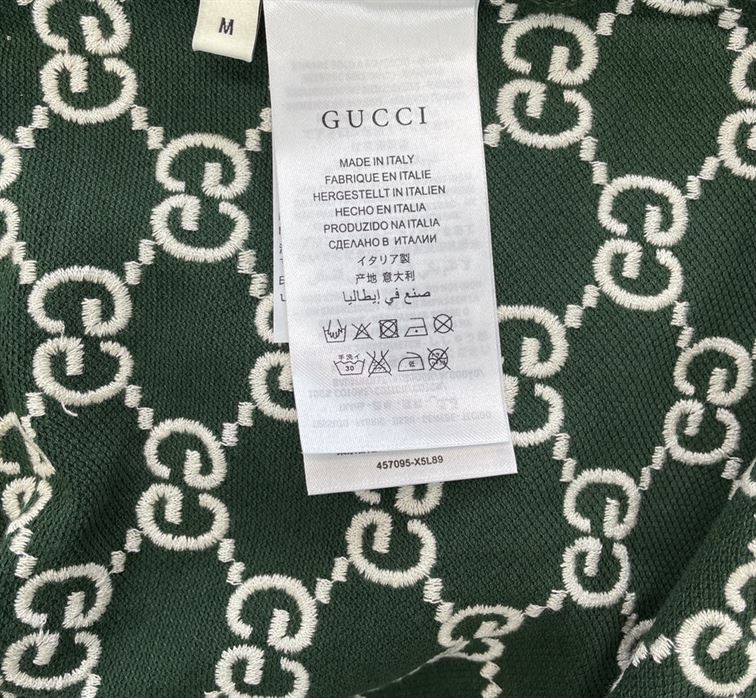 GUCCI NOJUM GG STRECH COTTON POLO IN GREEN – GGS012