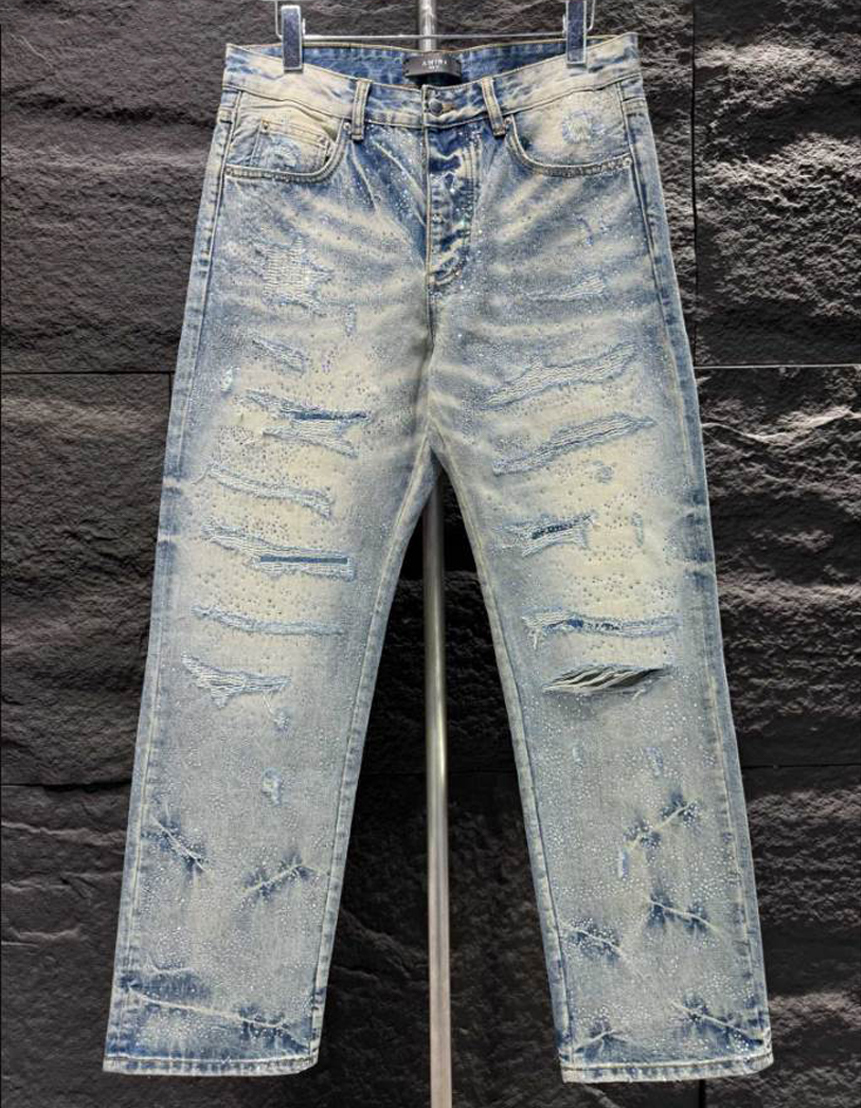 Amiri Ripp Stone Blue Jeans – AMIJ007
