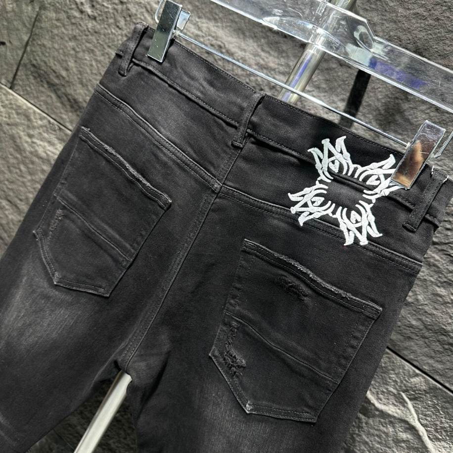 Amiri Ripp Black White Patch Jeans – AMIJ009