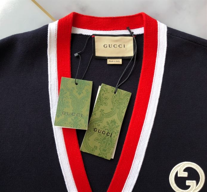 GUCCI KNIT WOOL CARDIGAN WITH PATCH – GCK033