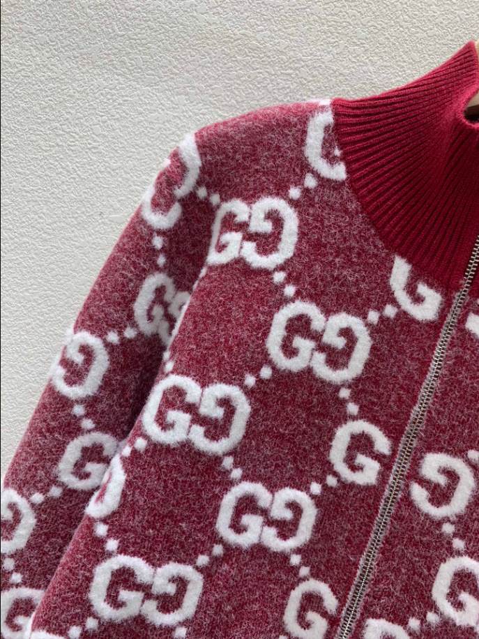 GUCCI Stitch Jacquard Red Knitwear – GCK056