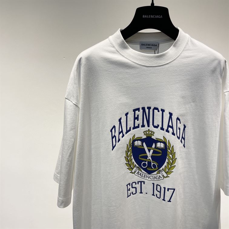 BALENCIAGA COLLEGE T-SHIRT MEDIUM FIT IN WHITE – BAS009