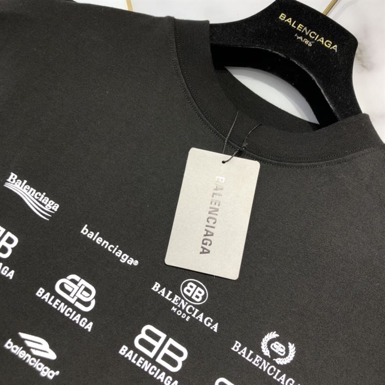 BALENCIAGA ARCHIVES LOGOS T-SHIRT OVERSIZED IN BLACK – BAS015