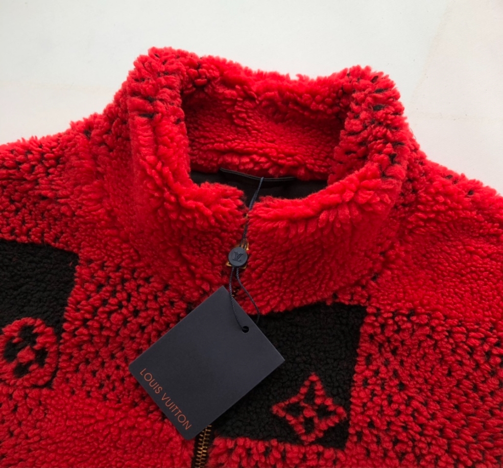 Louis Vuitton Damier Fleece Red Plaid Coat – LVC051