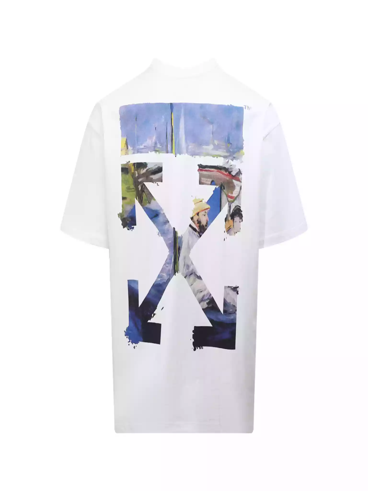 Off White Colour Painting Diagonals Arrows Tee White – OWS009