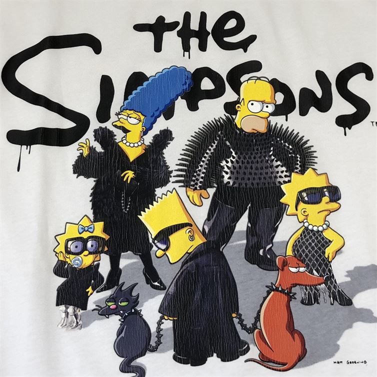 BALENCIAGA MEN’S THE SIMPSONS TM  20TH TELEVISION T-SHIRT OVERSIZED IN WHITE – BAS005