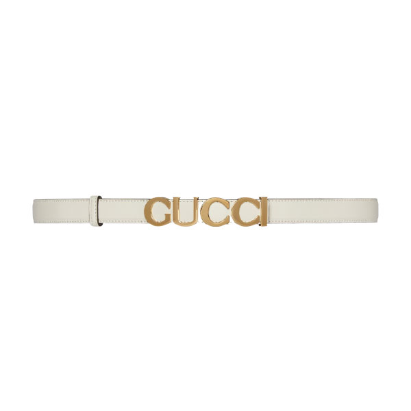 GUCCI BUCKLE THIN BELT WHITE LEATHER – GB023