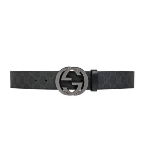 GUCCI MEN’S BLACK GG SUPREME BELT WITH G BUCKLE – GB001
