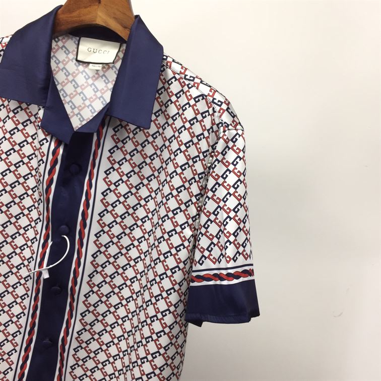 GUCCI GEOMETRIC G PRINT MUSLIN BOWLING SHIRT – GGS023