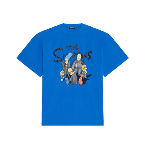 BALENCIAGA MEN’S THE SIMPSONS TM  20TH TELEVISION T-SHIRT OVERSIZED IN INDIGO – BAS006