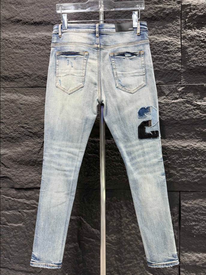 Amiri Men Varsity Ripped Blue Jeans – AMIJ016