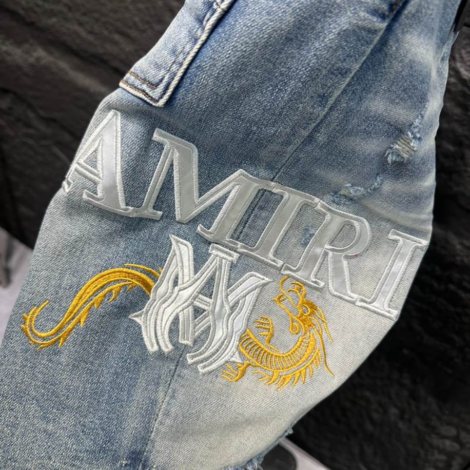 Amiri Ripp White Blue Jeans – AMIJ008