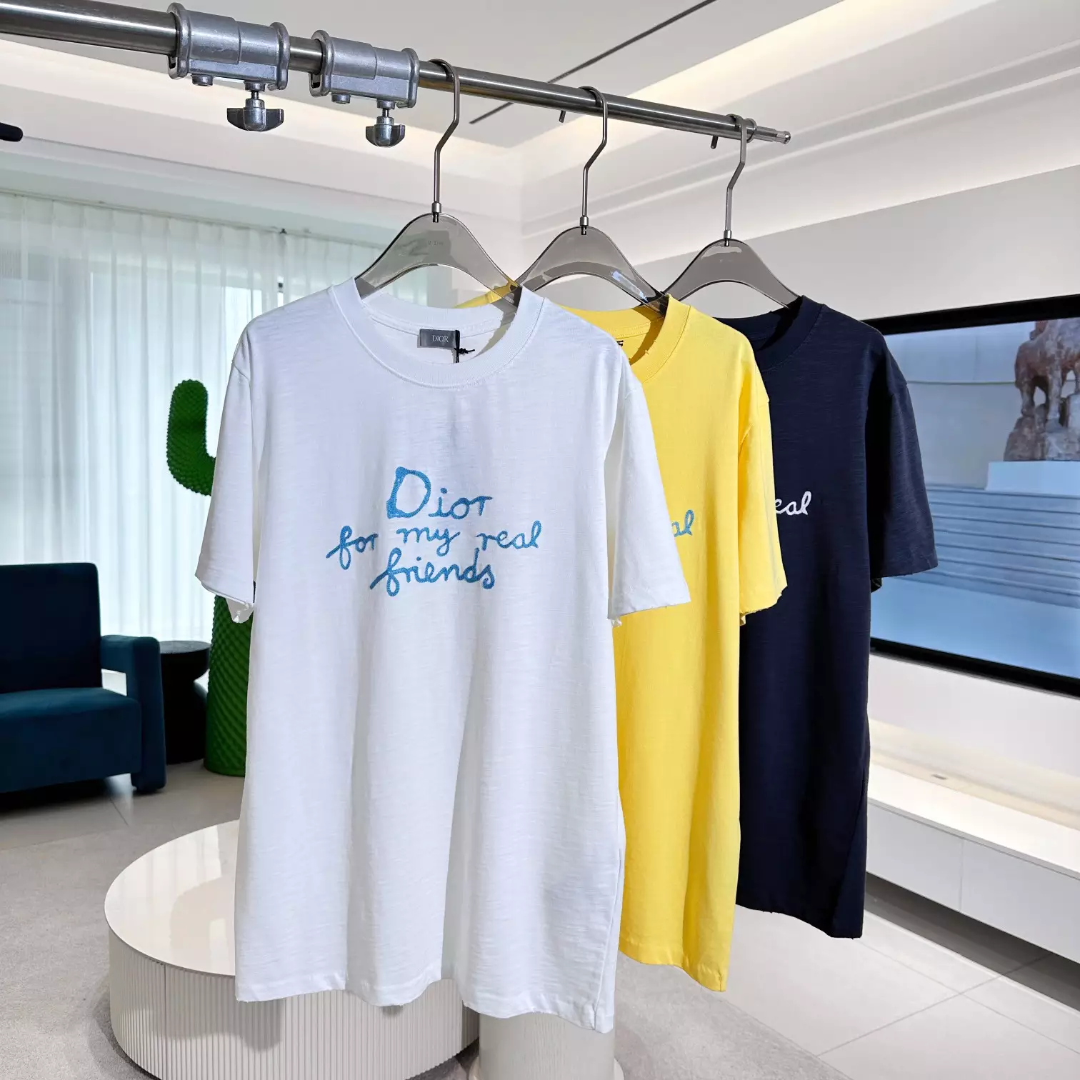 DI0R AND HYLTON NEL T-SHIRT, RELAXED FIT YELLOW COTTON JERSEY – DOT049