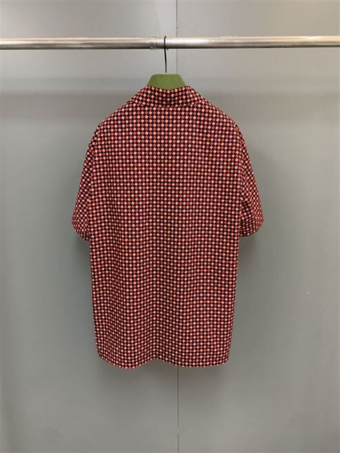 GUCCI GEOMETRIC HOUNDSTOOTH PRINT BOWLING SHIRT – GGS026