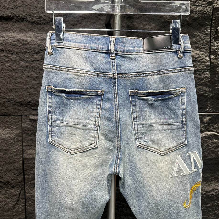 Amiri Ripp White Blue Jeans – AMIJ008