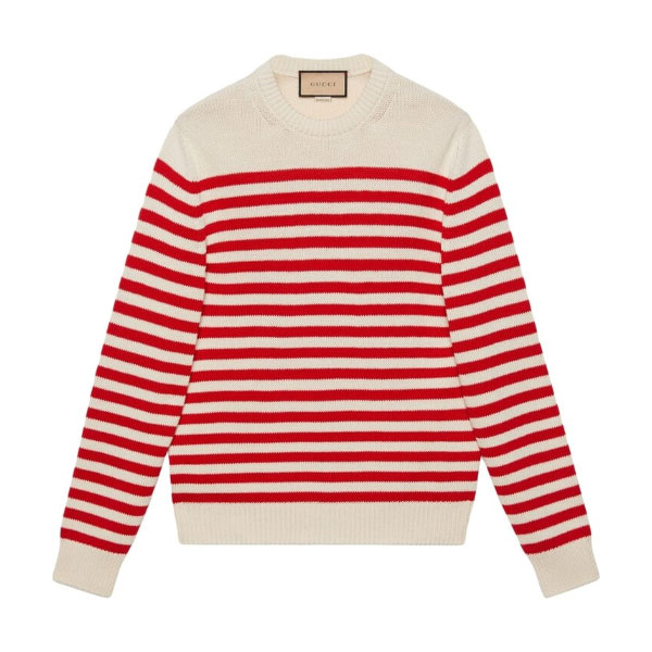 GUCCI STRIPED COTTON-WOOL KNITTED JUMPER – GCK047