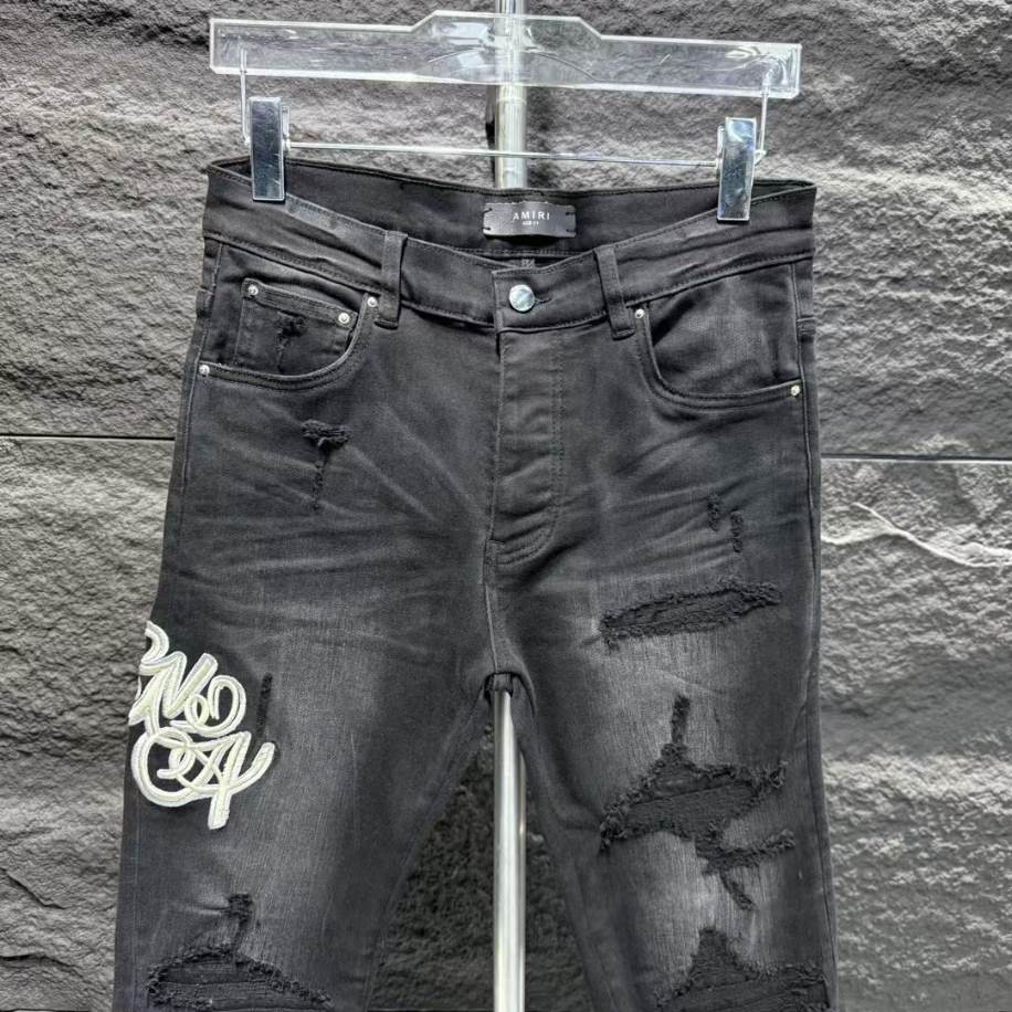 Amiri Ripp Black Embroider Jeans – AMIJ023