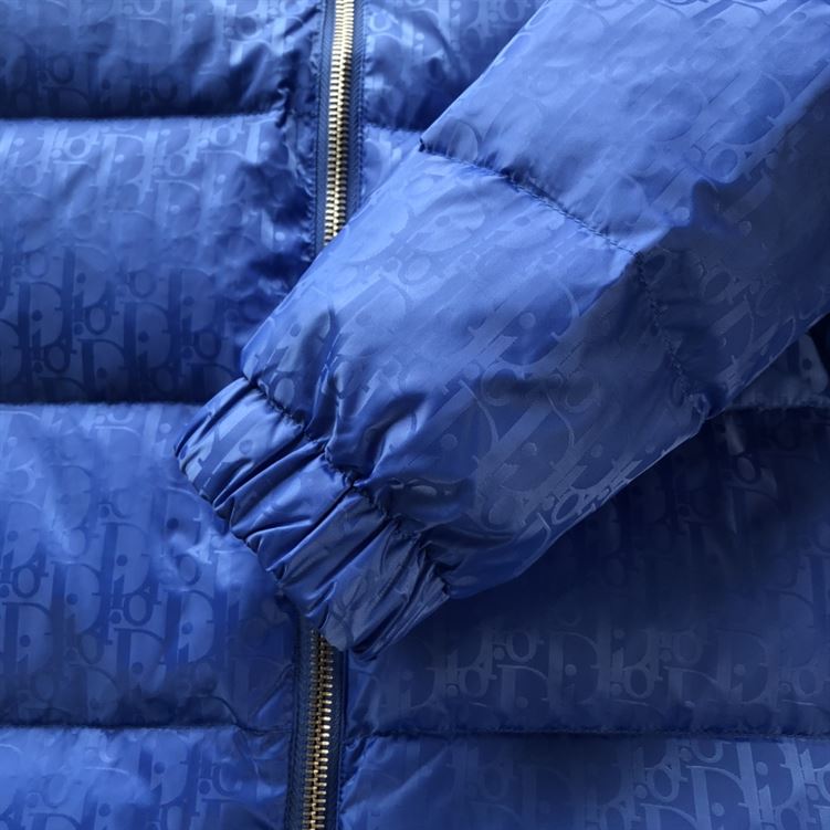 DIOR OBLIQUE DOWN JACKET BLUE TECHNICAL JACQUARD – DRC005
