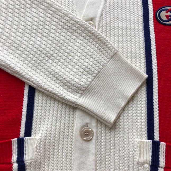 GUCCI KNIT COTTON CARDIGAN WITH PATCH – GCK043
