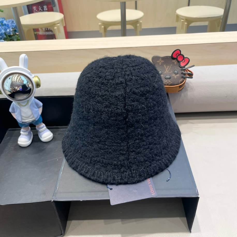 Louis Vuitton Bucket Logo LV Black Hats – LVC007