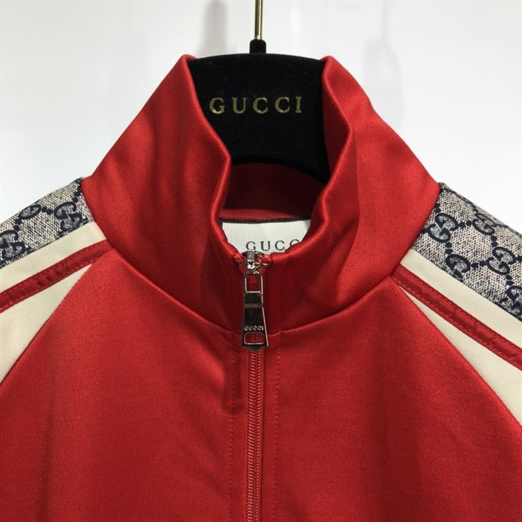 GUCCI OVERSIZE TECHNICAL JERSEY ZIP TRACK TOP RED – GCJ002
