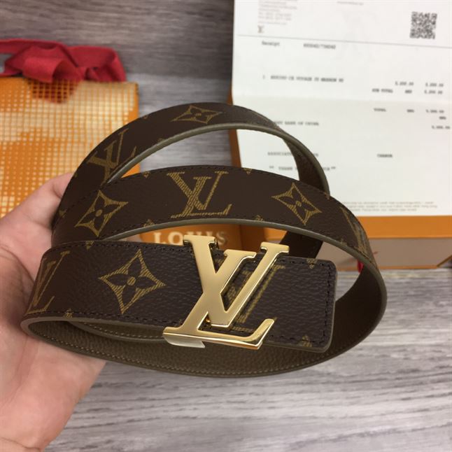 LOUIS VUITTON LV INITIALES 30MM REVERSIBLE BELT MONOGAM – LBE084