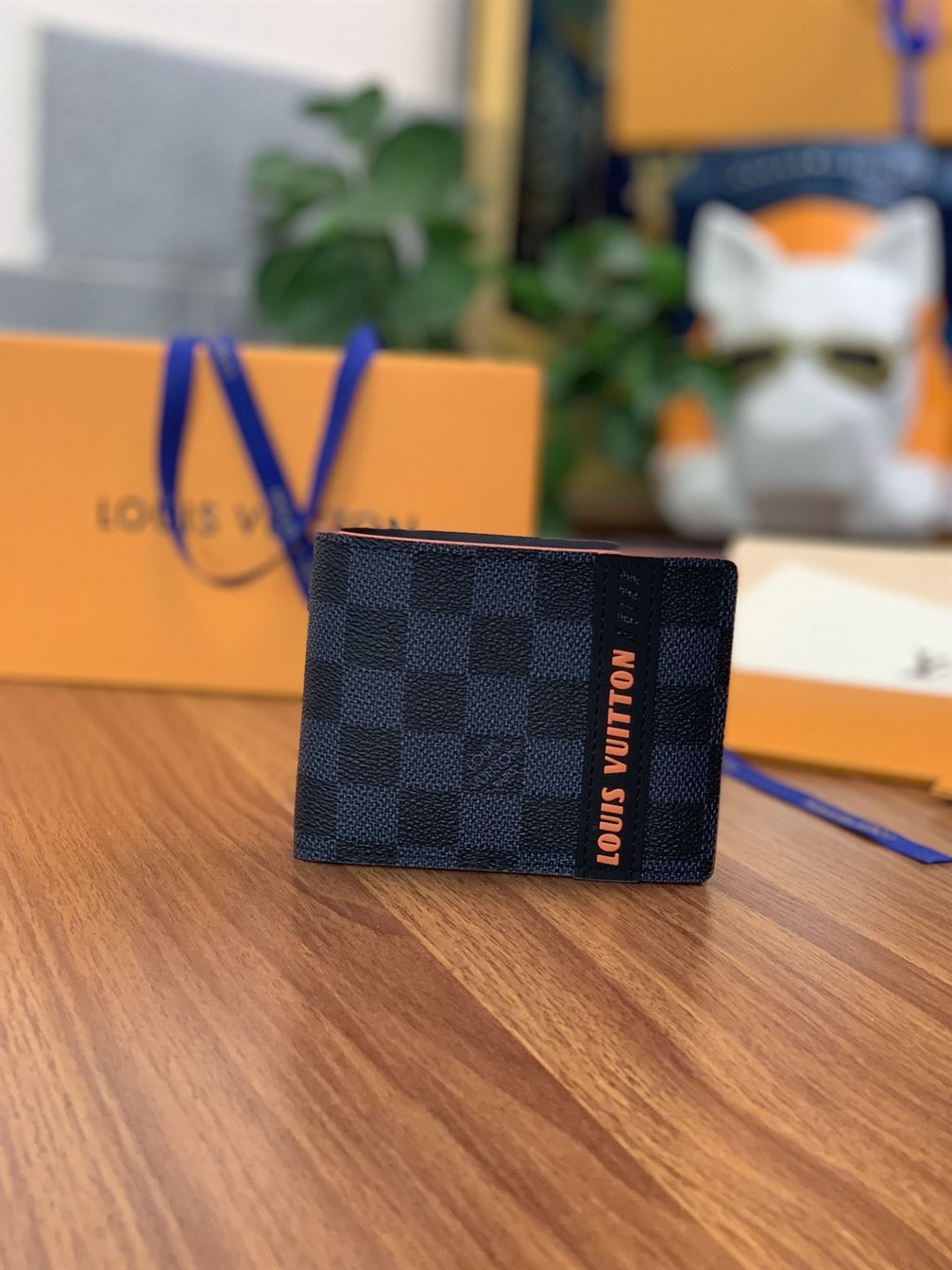 LOUIS VUITTON MULTIPLE WALLET DAMIER COBALT RACE BLUE ORANGE – WLV048