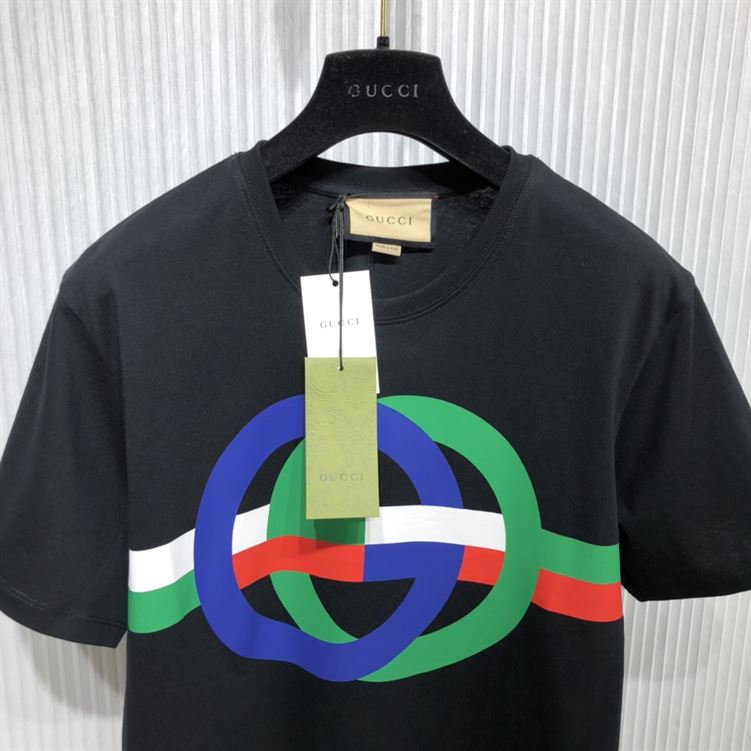 GUCCI ROUND GG PRINT COTTON T-SHIRT – GGS039