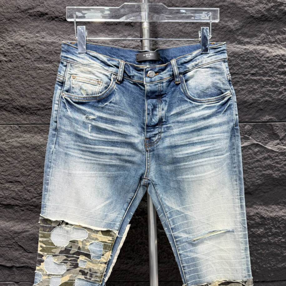 Amiri Men Yellow Patch-Detail Jeans – AMIJ019