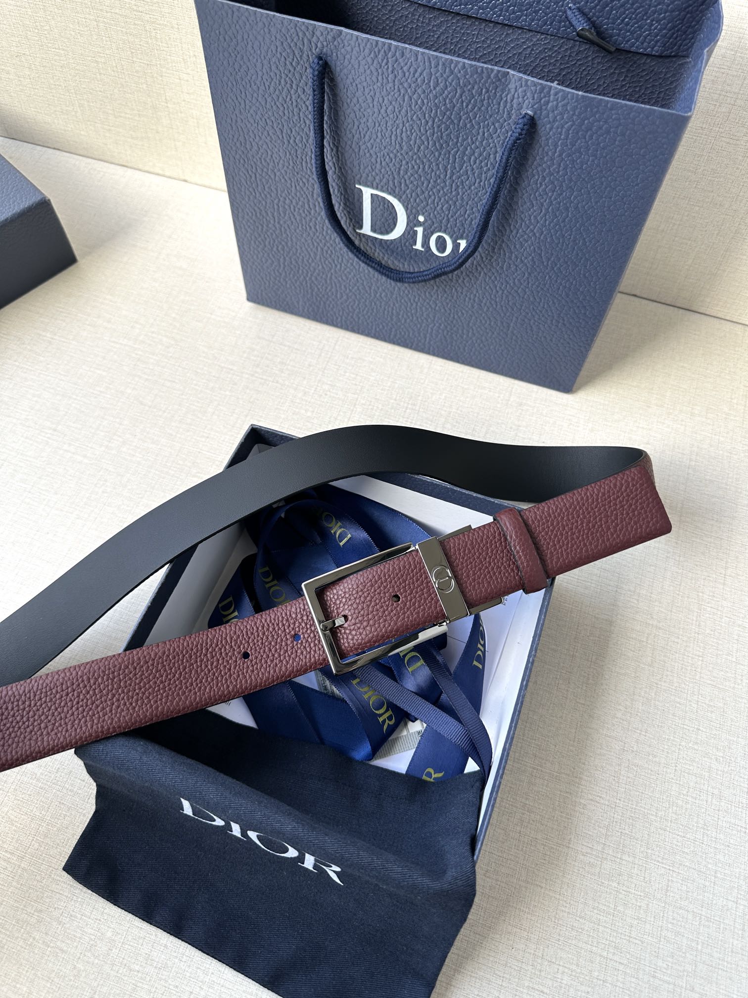 REVERSIBLE SMOOTH CALFSKIN BELT  – DB015