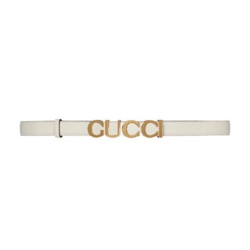 GUCCI BUCKLE THIN BELT WHITE LEATHER – GB023