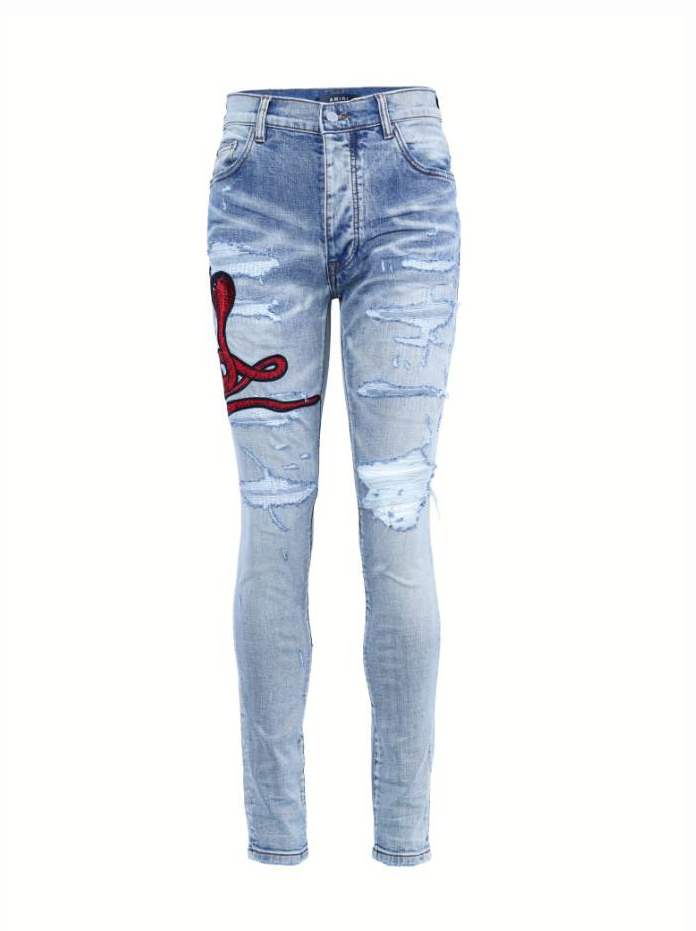 Amiri Red Snake Archival Rip Jeans – AMIJ047