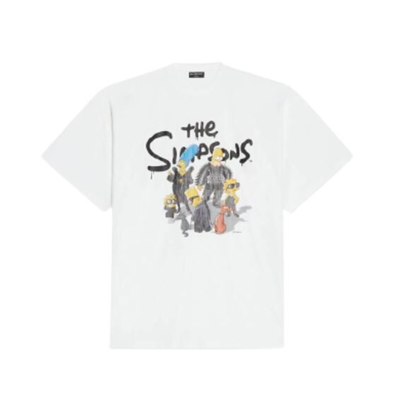 BALENCIAGA MEN’S THE SIMPSONS TM  20TH TELEVISION T-SHIRT OVERSIZED IN WHITE – BAS005