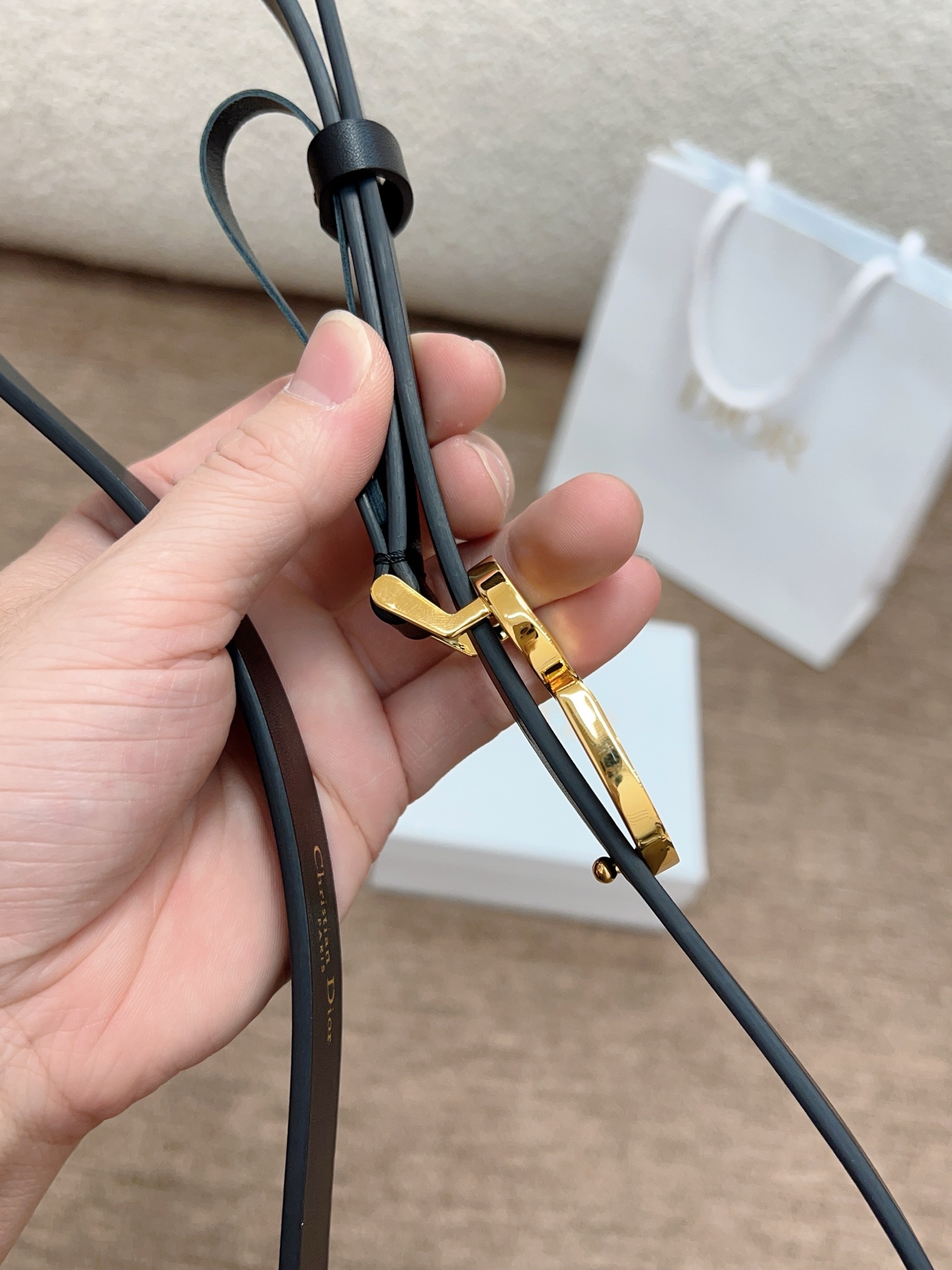 MEDIUM LADY DIOR BAG BLACK CRINKLED – DB002