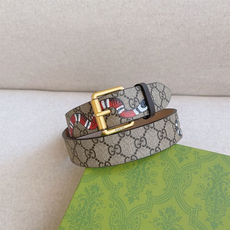 GUCCI GG SUPREME BELT WITH KINGSNAKE PRINT – GB034